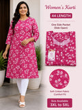Small flower dark pink kurti with packet