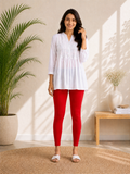 Ankle Length Leggings - Red