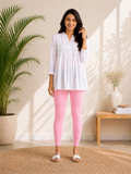 Ankle Length Leggings - Baby Pink