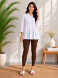 Ankle Length Leggings - Brown