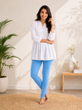 Full Length Leggings - Sky Blue